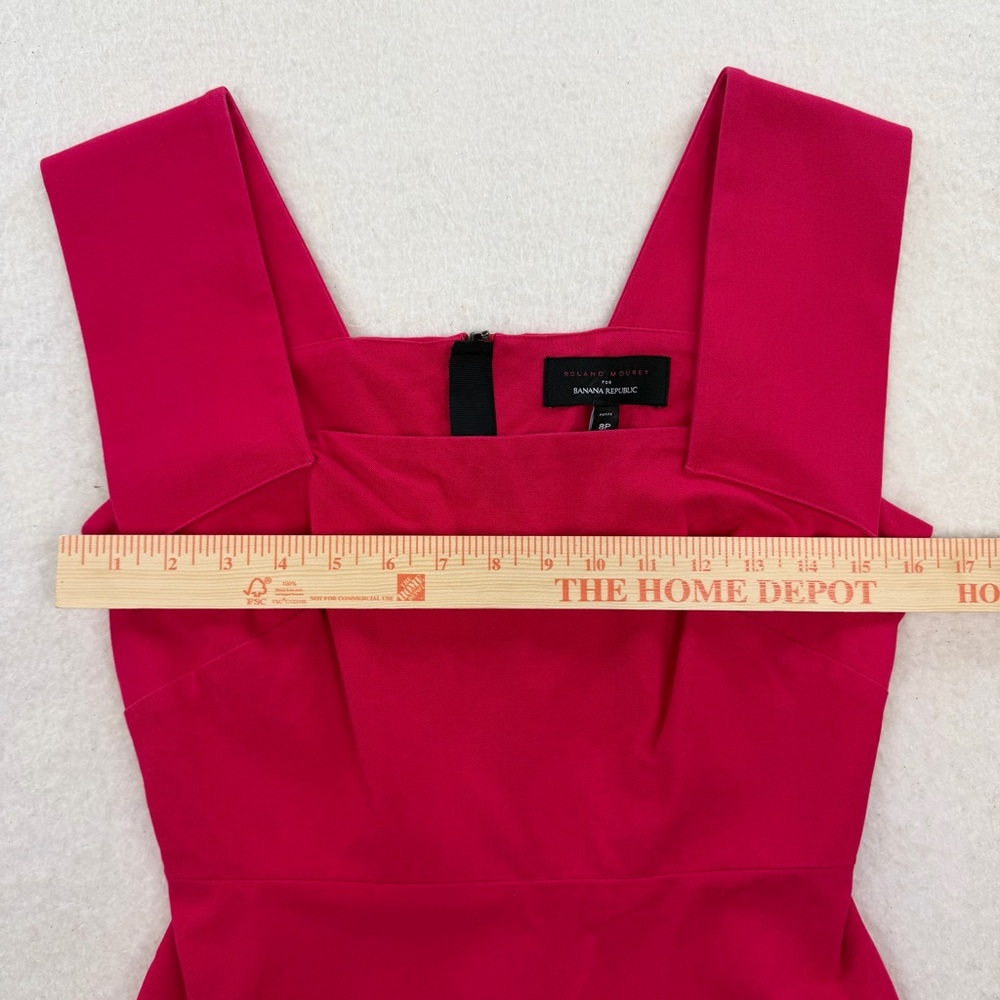 Roland Mouret Banana Republic Pink Preppy Wide Strap Cocktail Sheath Dress Sz 8P - Picture 5 of 9